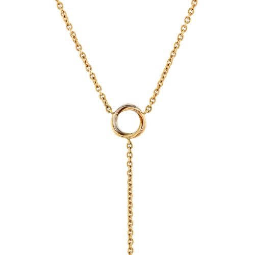 Baby Trinity Drop Pendant Necklace 18K Tricolor Gold