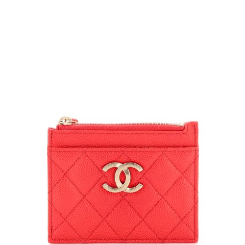 CC Zip Card Holder Quilted Caviar