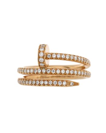 Juste un Clou Paved Double Ring 18K Rose Gold and Diamonds Small