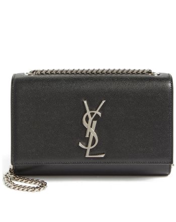 Saint Laurent Grain De Poudre Small Monogram Kate Satchel 452158 Black