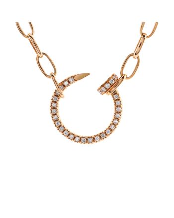 Juste un Clou Chain Pendant Necklace 18K Rose Gold and Pave Diamonds